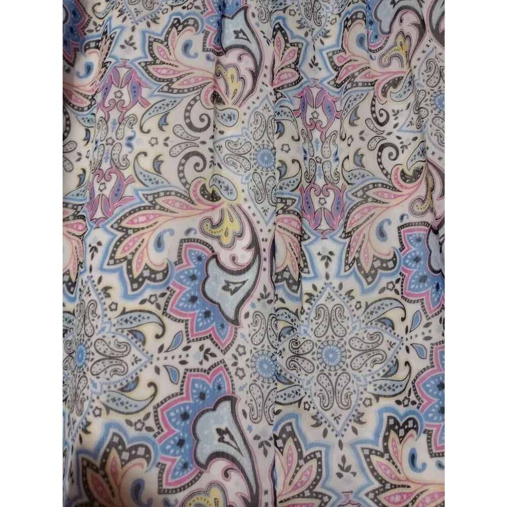 D. Signed Dress‎ Girls 14 16 Blue Paisley Sleeveless Disney Alice in Wonderland